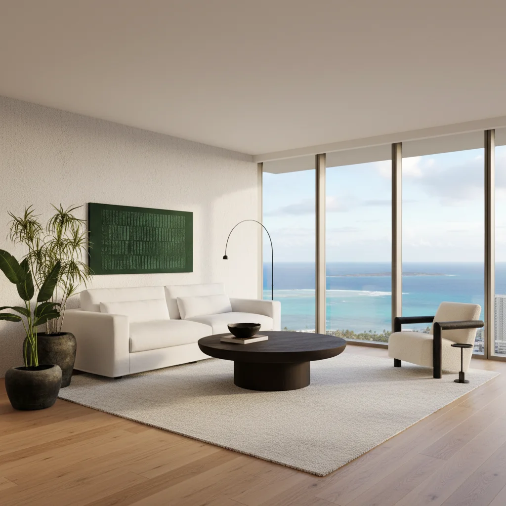Black Sand rendering with dark wood and stone